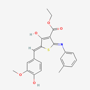 ethyl (5Z)-5-(4-hydroxy-3-methoxybenzylidene)-2-[(3-methylphenyl)amino]-4-oxo-4,5-dihydrothiophene-3-carboxylate