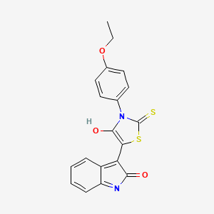 (3Z)-3-[3-(4-ethoxyphenyl)-4-oxo-2-thioxo-1,3-thiazolidin-5-ylidene]-1,3-dihydro-2H-indol-2-one