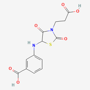 3-{[3-(2-Carboxyethyl)-2,4-dioxo-1,3-thiazolidin-5-yl]amino}benzoic acid