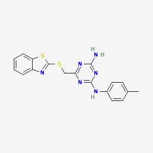 6-(Benzothiazol-2-ylsulfanylmethyl)-N-p-tolyl-[1,3,5]triazine-2,4-diamine