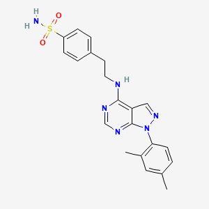 4-[2-[[1-(2,4-Dimethylphenyl)pyrazolo[3,4-d]pyrimidin-4-yl]amino]ethyl]benzenesulfonamide