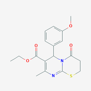 molecular formula C18H20N2O4S B11599798 ethyl 6-(3-methoxyphenyl)-8-methyl-4-oxo-2H,3H,4H,6H-pyrimido[2,1-b][1,3]thiazine-7-carboxylate 