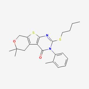 5-butylsulfanyl-12,12-dimethyl-4-(2-methylphenyl)-11-oxa-8-thia-4,6-diazatricyclo[7.4.0.02,7]trideca-1(9),2(7),5-trien-3-one