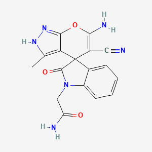 2-(6'-amino-5'-cyano-3'-methyl-2-oxo-1'H-spiro[indole-3,4'-pyrano[2,3-c]pyrazol]-1(2H)-yl)acetamide