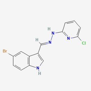 5-bromo-3-{(E)-[2-(6-chloropyridin-2-yl)hydrazinylidene]methyl}-1H-indole