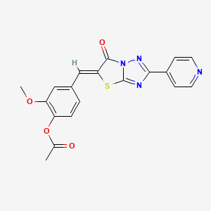 2-methoxy-4-[(Z)-(6-oxo-2-pyridin-4-yl[1,3]thiazolo[3,2-b][1,2,4]triazol-5(6H)-ylidene)methyl]phenyl acetate