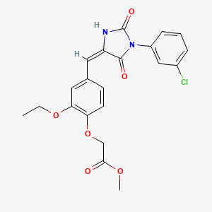 methyl (4-{(E)-[1-(3-chlorophenyl)-2,5-dioxoimidazolidin-4-ylidene]methyl}-2-ethoxyphenoxy)acetate