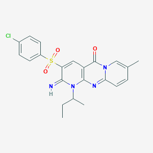 7-butan-2-yl-5-(4-chlorophenyl)sulfonyl-6-imino-13-methyl-1,7,9-triazatricyclo[8.4.0.03,8]tetradeca-3(8),4,9,11,13-pentaen-2-one