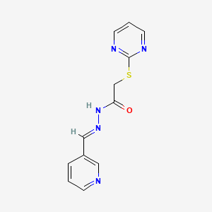 N'-[(E)-pyridin-3-ylmethylidene]-2-(pyrimidin-2-ylsulfanyl)acetohydrazide