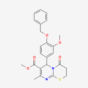 methyl 6-[4-(benzyloxy)-3-methoxyphenyl]-8-methyl-4-oxo-3,4-dihydro-2H,6H-pyrimido[2,1-b][1,3]thiazine-7-carboxylate