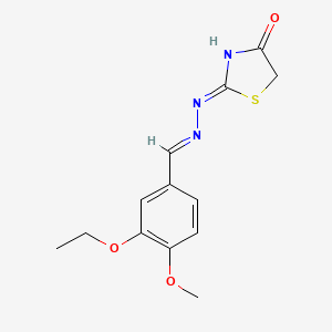 2-[(2E)-2-(3-ethoxy-4-methoxybenzylidene)hydrazinyl]-1,3-thiazol-4(5H)-one