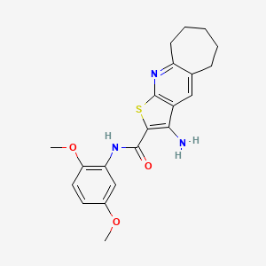 3-amino-N-(2,5-dimethoxyphenyl)-6,7,8,9-tetrahydro-5H-cyclohepta[b]thieno[3,2-e]pyridine-2-carboxamide