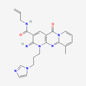 7-(3-imidazol-1-ylpropyl)-6-imino-11-methyl-2-oxo-N-prop-2-enyl-1,7,9-triazatricyclo[8.4.0.03,8]tetradeca-3(8),4,9,11,13-pentaene-5-carboxamide