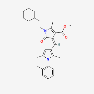 methyl (4Z)-1-[2-(cyclohex-1-en-1-yl)ethyl]-4-{[1-(2,4-dimethylphenyl)-2,5-dimethyl-1H-pyrrol-3-yl]methylidene}-2-methyl-5-oxo-4,5-dihydro-1H-pyrrole-3-carboxylate