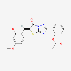 2-[(5Z)-5-(2,4-dimethoxybenzylidene)-6-oxo-5,6-dihydro[1,3]thiazolo[3,2-b][1,2,4]triazol-2-yl]phenyl acetate