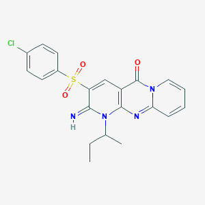 7-butan-2-yl-5-(4-chlorophenyl)sulfonyl-6-imino-1,7,9-triazatricyclo[8.4.0.03,8]tetradeca-3(8),4,9,11,13-pentaen-2-one