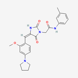 2-{(4E)-4-[2-methoxy-4-(pyrrolidin-1-yl)benzylidene]-2,5-dioxoimidazolidin-1-yl}-N-(3-methylphenyl)acetamide