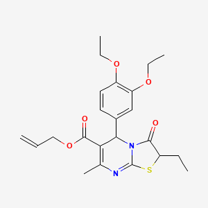 prop-2-en-1-yl 5-(3,4-diethoxyphenyl)-2-ethyl-7-methyl-3-oxo-2,3-dihydro-5H-[1,3]thiazolo[3,2-a]pyrimidine-6-carboxylate