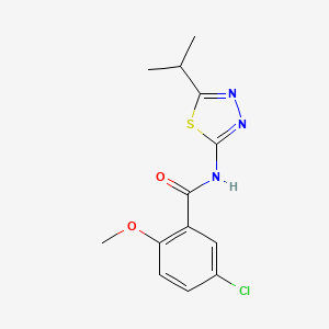 molecular formula C13H14ClN3O2S B11600756 5-chloro-2-methoxy-N-[5-(propan-2-yl)-1,3,4-thiadiazol-2-yl]benzamide 