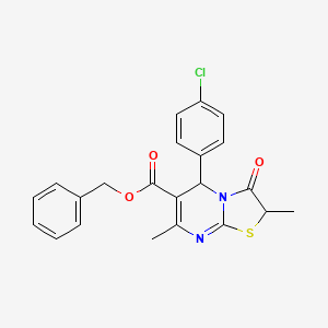 benzyl 5-(4-chlorophenyl)-2,7-dimethyl-3-oxo-2,3-dihydro-5H-[1,3]thiazolo[3,2-a]pyrimidine-6-carboxylate