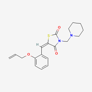 molecular formula C19H22N2O3S B11600807 (5E)-3-(piperidin-1-ylmethyl)-5-[2-(prop-2-en-1-yloxy)benzylidene]-1,3-thiazolidine-2,4-dione 