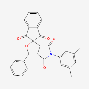 molecular formula C28H21NO5 B11600813 5-(3,5-dimethylphenyl)-3-phenyl-3a,6a-dihydrospiro[furo[3,4-c]pyrrole-1,2'-indene]-1',3',4,6(3H,5H)-tetrone 