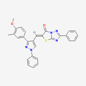 (5Z)-5-{[3-(4-methoxy-3-methylphenyl)-1-phenyl-1H-pyrazol-4-yl]methylidene}-2-phenyl[1,3]thiazolo[3,2-b][1,2,4]triazol-6(5H)-one