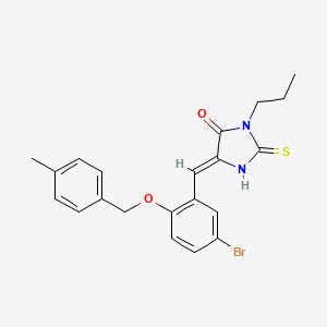 (5Z)-5-{5-bromo-2-[(4-methylbenzyl)oxy]benzylidene}-3-propyl-2-thioxoimidazolidin-4-one