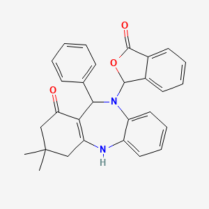 3,3-dimethyl-10-(3-oxo-1,3-dihydro-2-benzofuran-1-yl)-11-phenyl-2,3,4,5,10,11-hexahydro-1H-dibenzo[b,e][1,4]diazepin-1-one