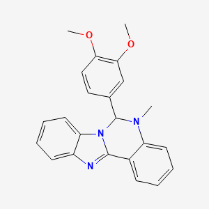 molecular formula C23H21N3O2 B11600916 6-(3,4-Dimethoxyphenyl)-5-methyl-5,6-dihydrobenzimidazo[1,2-c]quinazoline 