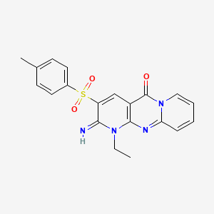 7-ethyl-6-imino-5-(4-methylphenyl)sulfonyl-1,7,9-triazatricyclo[8.4.0.03,8]tetradeca-3(8),4,9,11,13-pentaen-2-one