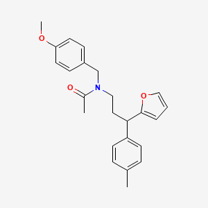 N-[3-(furan-2-yl)-3-(4-methylphenyl)propyl]-N-[(4-methoxyphenyl)methyl]acetamide