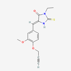 (5Z)-3-ethyl-5-[3-methoxy-4-(prop-2-yn-1-yloxy)benzylidene]-2-thioxoimidazolidin-4-one