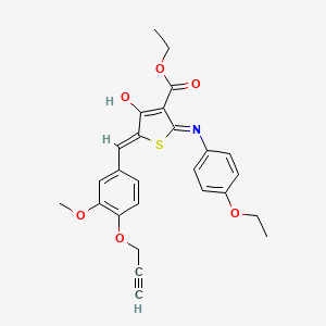 molecular formula C26H25NO6S B11601045 ethyl (5Z)-2-(4-ethoxyanilino)-5-[(3-methoxy-4-prop-2-ynoxyphenyl)methylidene]-4-oxothiophene-3-carboxylate 