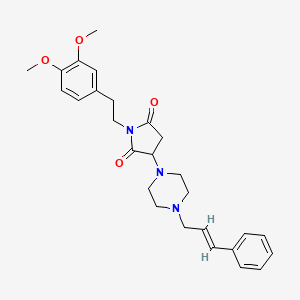 1-[2-(3,4-dimethoxyphenyl)ethyl]-3-{4-[(2E)-3-phenylprop-2-en-1-yl]piperazin-1-yl}pyrrolidine-2,5-dione