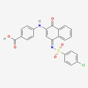 4-{[(4Z)-4-[(4-Chlorobenzenesulfonyl)imino]-1-oxo-1,4-dihydronaphthalen-2-YL]amino}benzoic acid