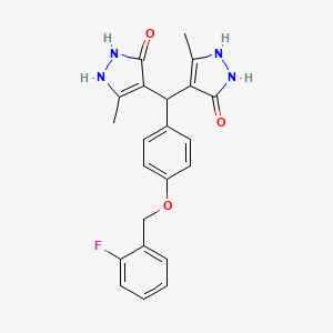 4,4'-({4-[(2-fluorobenzyl)oxy]phenyl}methanediyl)bis(3-methyl-1H-pyrazol-5-ol)