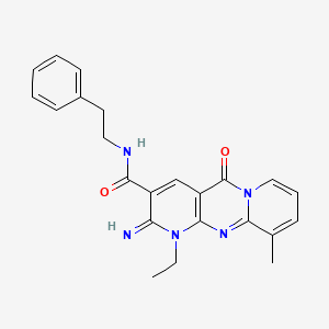 7-ethyl-6-imino-11-methyl-2-oxo-N-(2-phenylethyl)-1,7,9-triazatricyclo[8.4.0.03,8]tetradeca-3(8),4,9,11,13-pentaene-5-carboxamide