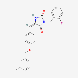 (5E)-3-(2-fluorobenzyl)-5-{4-[(3-methylbenzyl)oxy]benzylidene}imidazolidine-2,4-dione