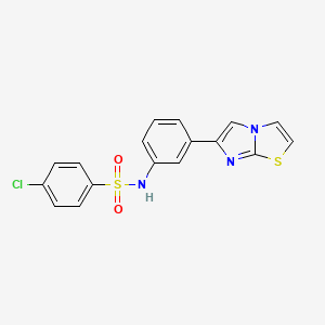 molecular formula C17H12ClN3O2S2 B11601375 4-chloro-N-(3-(imidazo[2,1-b]thiazol-6-yl)phenyl)benzenesulfonamide 