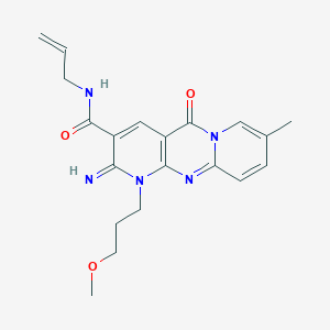 6-imino-7-(3-methoxypropyl)-13-methyl-2-oxo-N-prop-2-enyl-1,7,9-triazatricyclo[8.4.0.03,8]tetradeca-3(8),4,9,11,13-pentaene-5-carboxamide