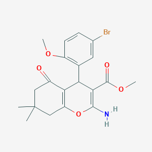 methyl 2-amino-4-(5-bromo-2-methoxyphenyl)-7,7-dimethyl-5-oxo-5,6,7,8-tetrahydro-4H-chromene-3-carboxylate