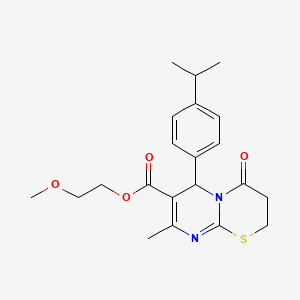 2-methoxyethyl 8-methyl-4-oxo-6-[4-(propan-2-yl)phenyl]-2H,3H,4H,6H-pyrimido[2,1-b][1,3]thiazine-7-carboxylate