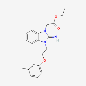 ethyl {2-imino-3-[2-(3-methylphenoxy)ethyl]-2,3-dihydro-1H-benzimidazol-1-yl}acetate