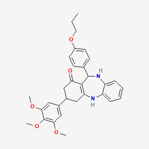 11-(4-propoxyphenyl)-3-(3,4,5-trimethoxyphenyl)-2,3,4,5,10,11-hexahydro-1H-dibenzo[b,e][1,4]diazepin-1-one