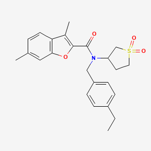 N-(1,1-dioxidotetrahydrothiophen-3-yl)-N-(4-ethylbenzyl)-3,6-dimethyl-1-benzofuran-2-carboxamide