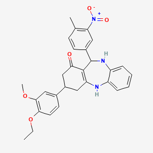 3-(4-ethoxy-3-methoxyphenyl)-11-(4-methyl-3-nitrophenyl)-2,3,4,5,10,11-hexahydro-1H-dibenzo[b,e][1,4]diazepin-1-one