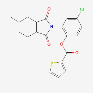 4-chloro-2-(5-methyl-1,3-dioxooctahydro-2H-isoindol-2-yl)phenyl thiophene-2-carboxylate