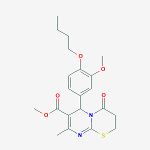 methyl 6-(4-butoxy-3-methoxyphenyl)-8-methyl-4-oxo-3,4-dihydro-2H,6H-pyrimido[2,1-b][1,3]thiazine-7-carboxylate