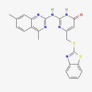 6-[(1,3-benzothiazol-2-ylsulfanyl)methyl]-2-[(4,7-dimethylquinazolin-2-yl)amino]pyrimidin-4(1H)-one